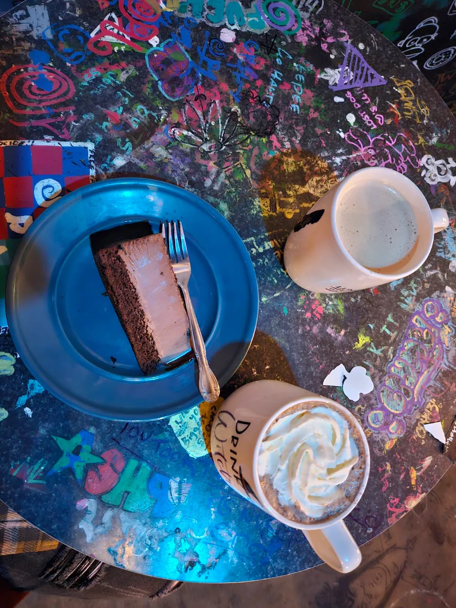 Chocolate Cake and Coffee and Tea