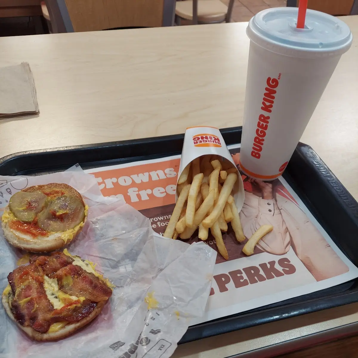 Bacon Double Cheese Burger Fries Sprite