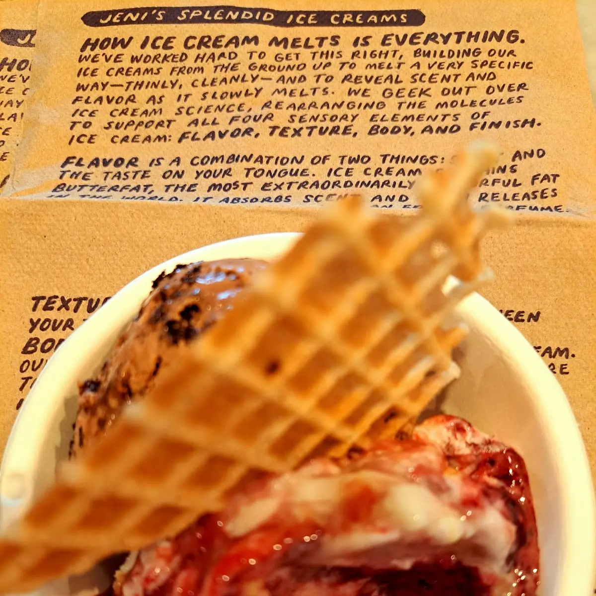 Strawberry Birthday & Double Chocolate Rownie Waffle Cone