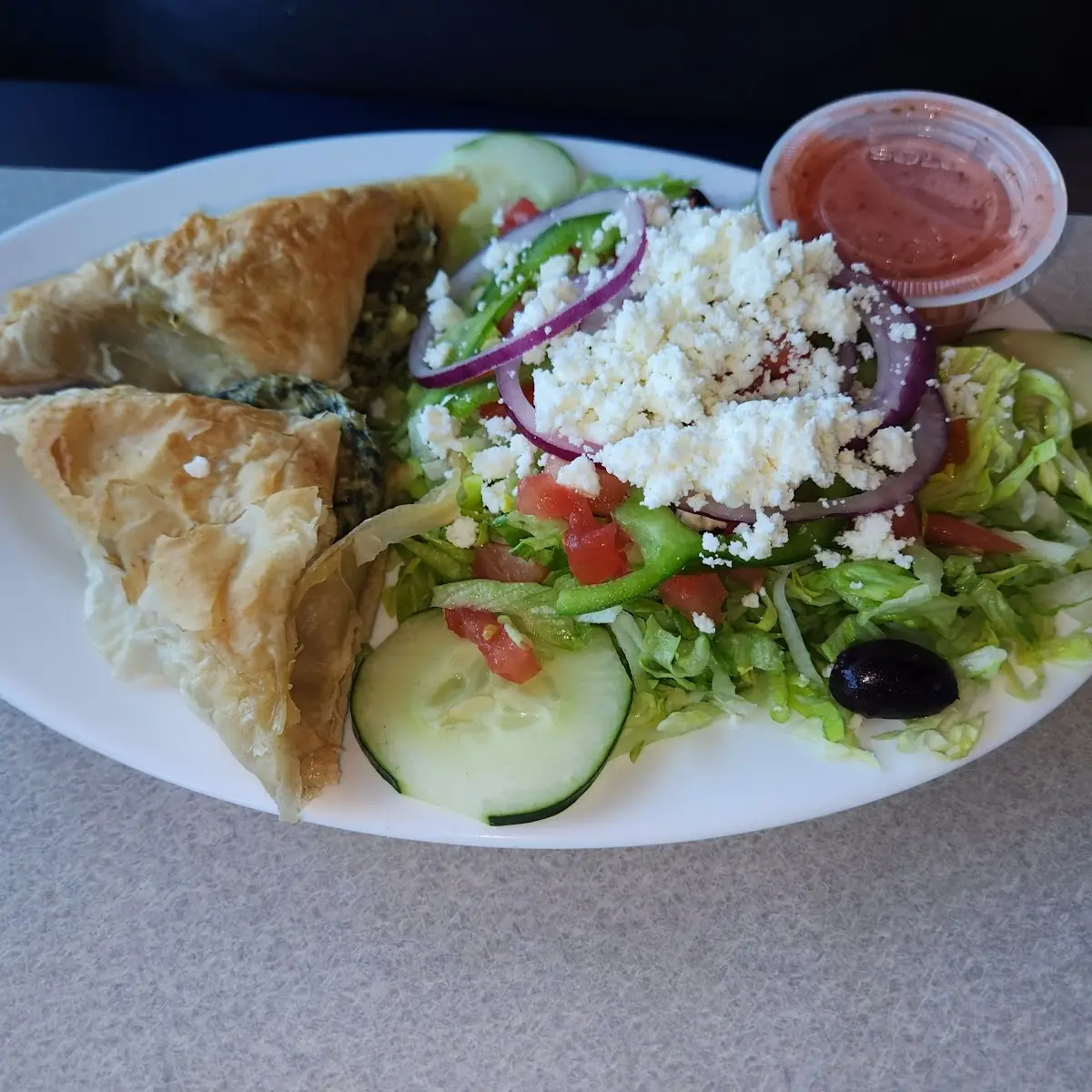 Greek Salad and Pita Bread