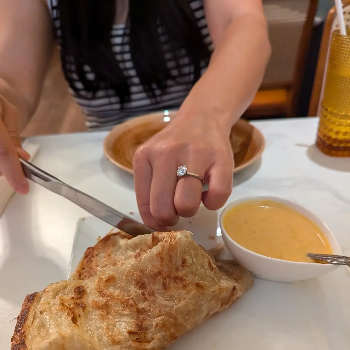 Paratha with Curry Dipping Sauce