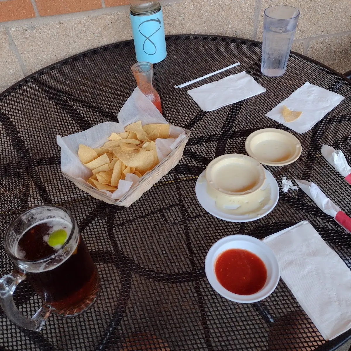 Cheese Dip and Dos Equis Amber