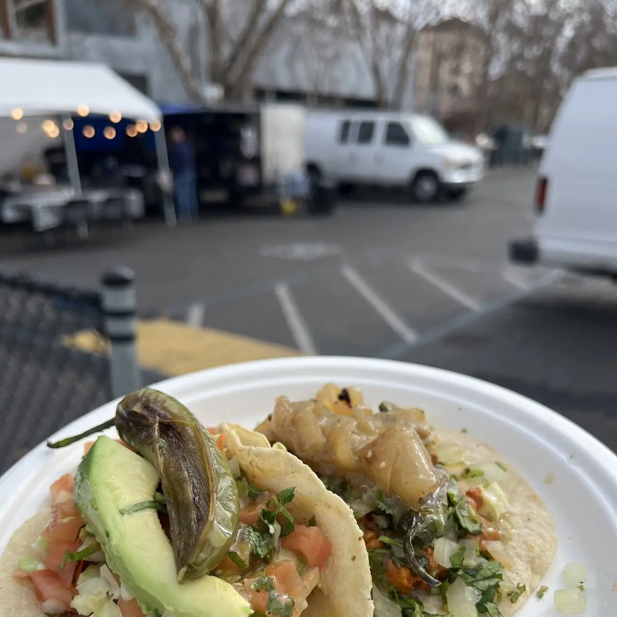 Shrimp Taco and Chicharon Taco