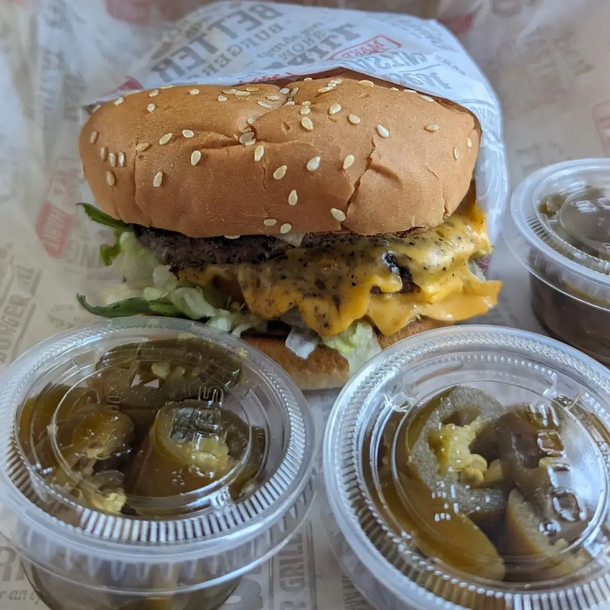 Double Cheeseburger with Jalapenos