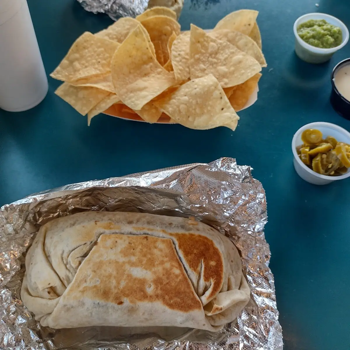 Burrito Queso and Chips