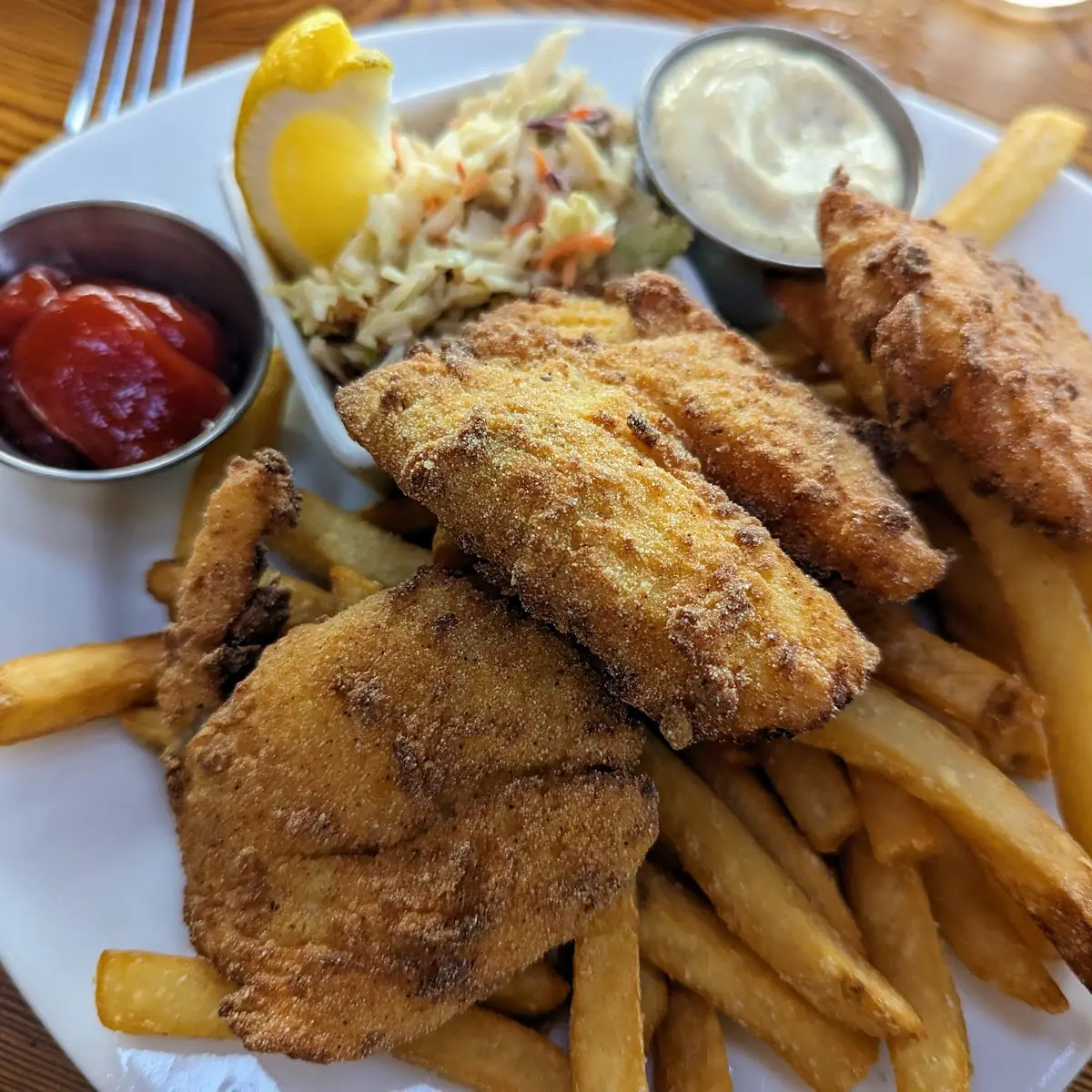 Crispy Fish and Chips Coleslaw