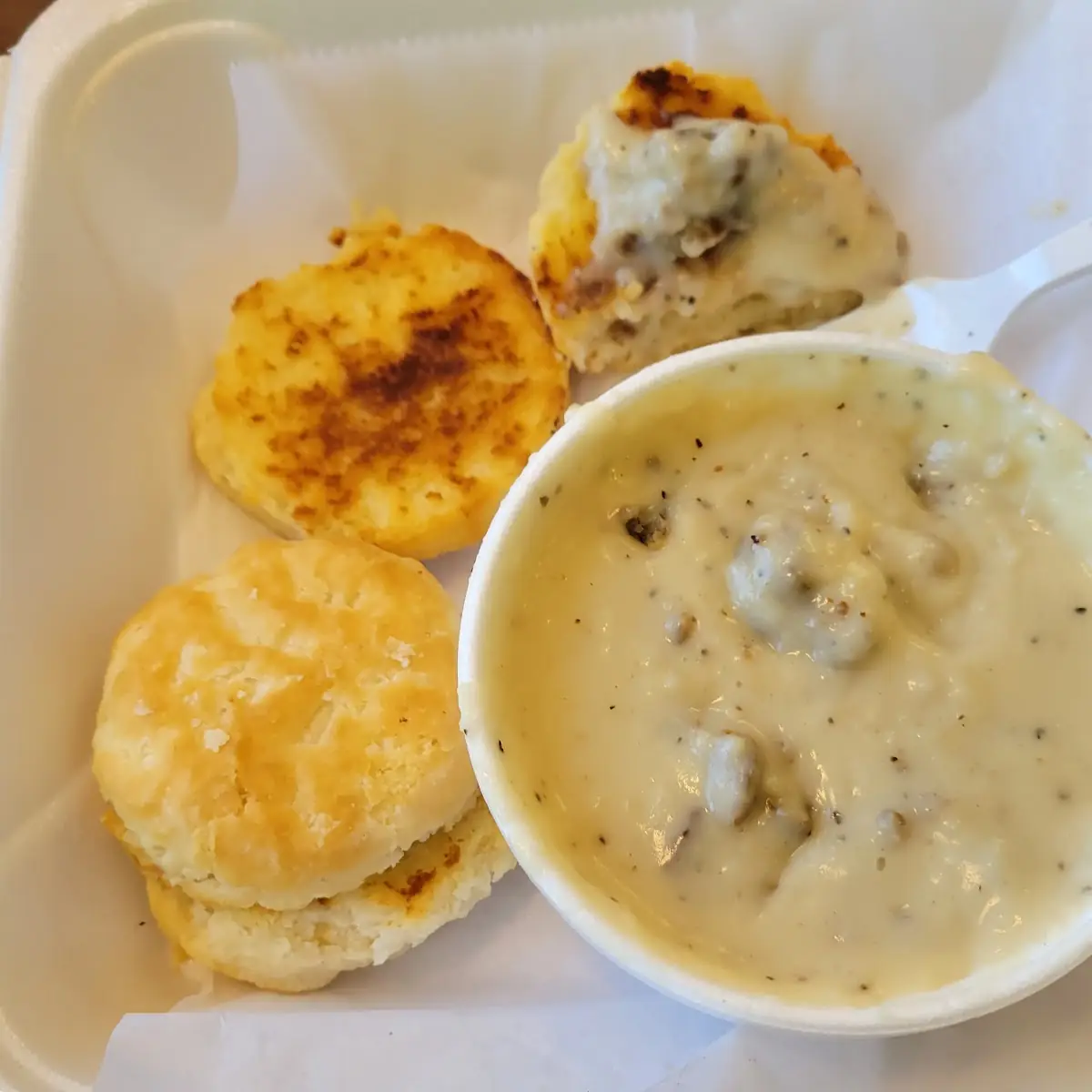 Sausage Gravy and Biscuit