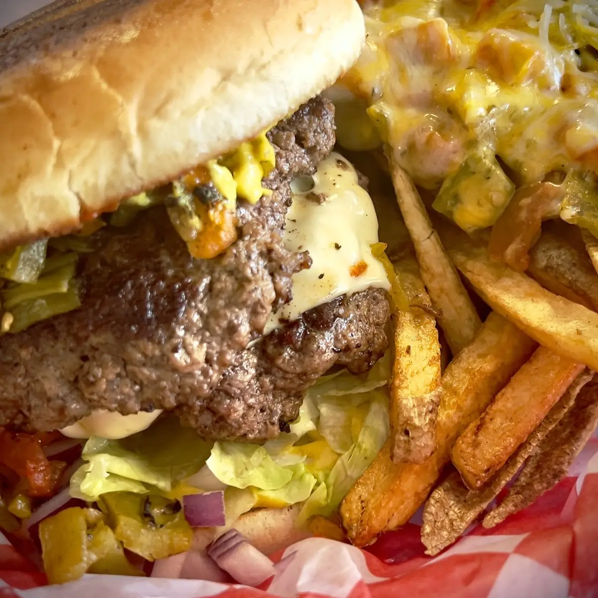 Green Chili Cheese Burger