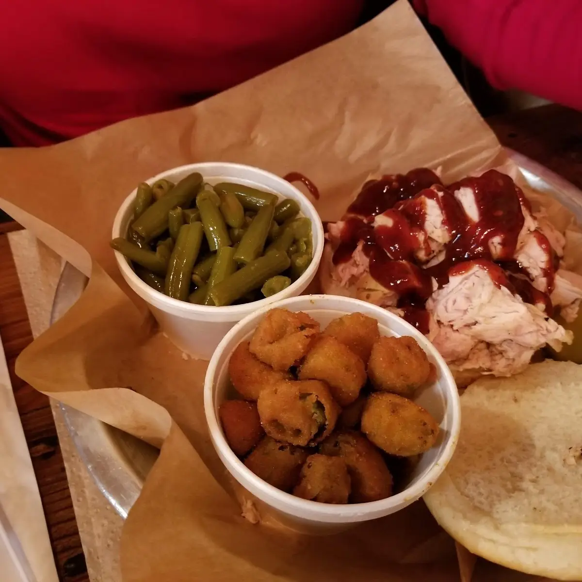 Chopped Chicken Green Beans and Fried OCRA