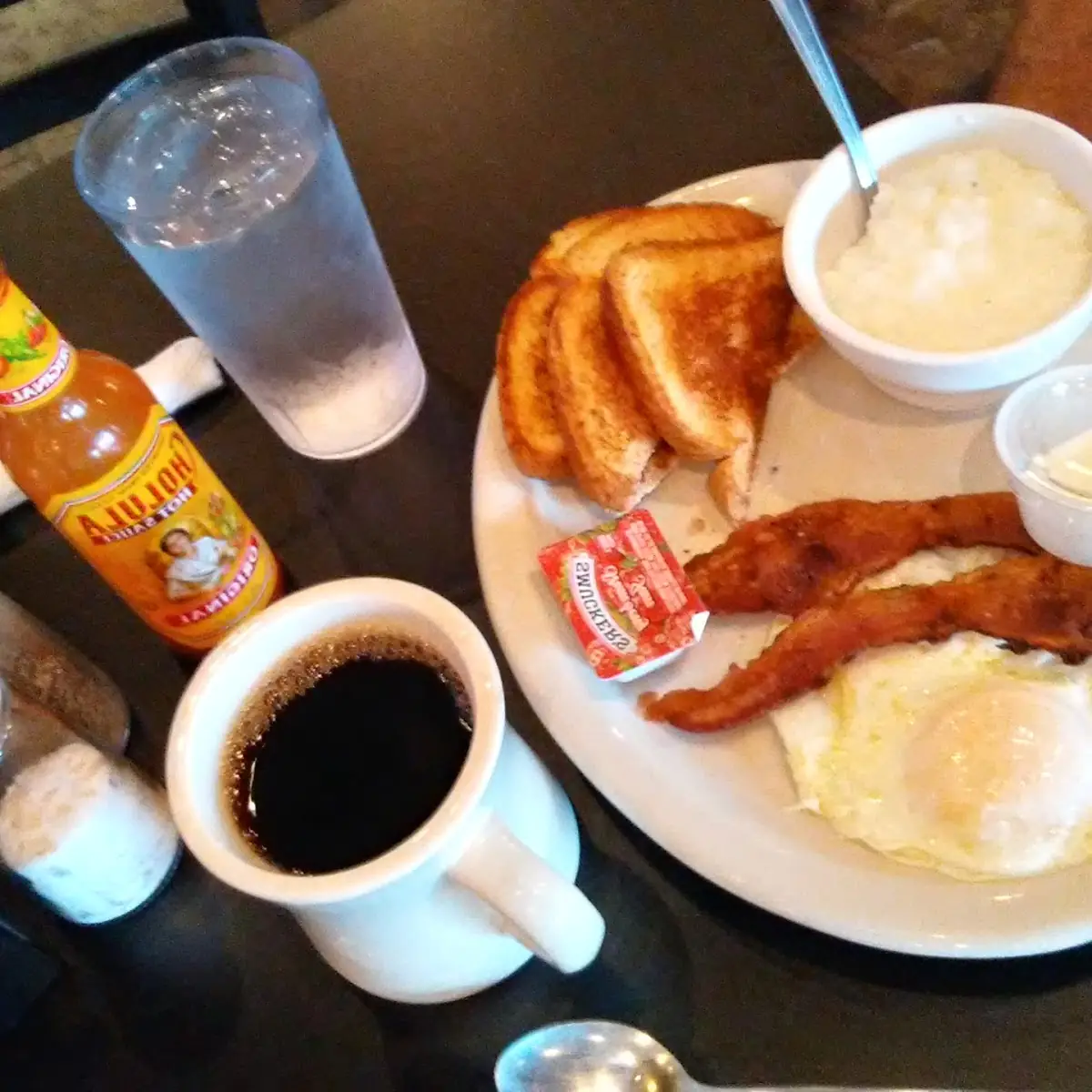 Bacon Egg Toast & Grits