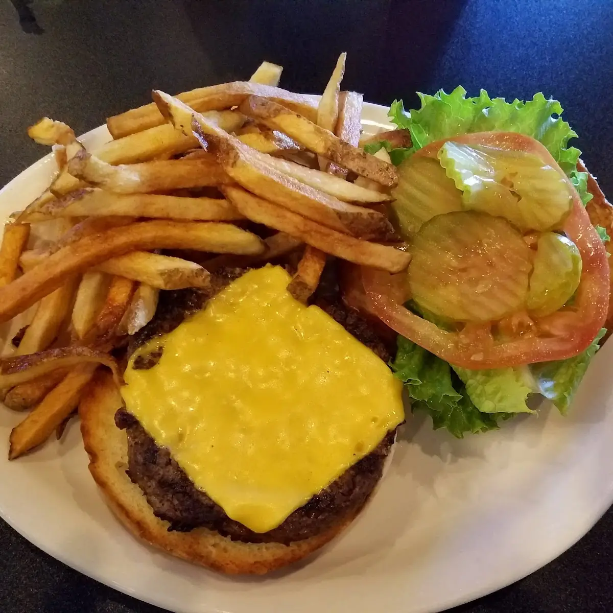 Cheese Burger and Fries