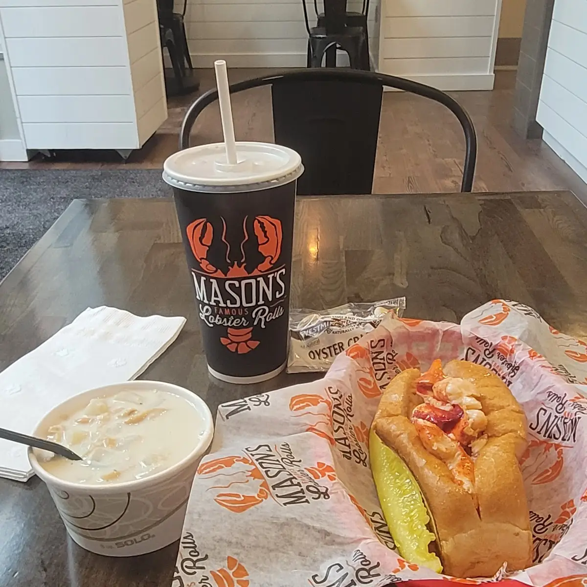 Lobster Roll Clam Chowder & Root Beer