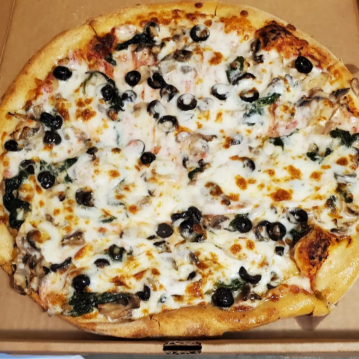 Spinach and Olive Pizza