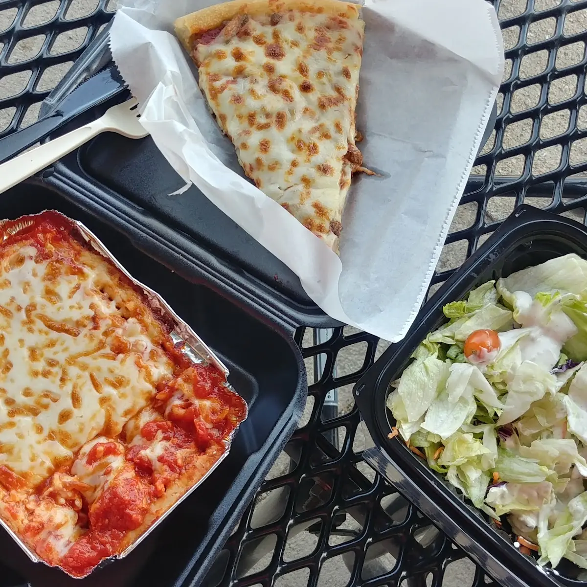 Lunch Lasagna and Pizza Slice