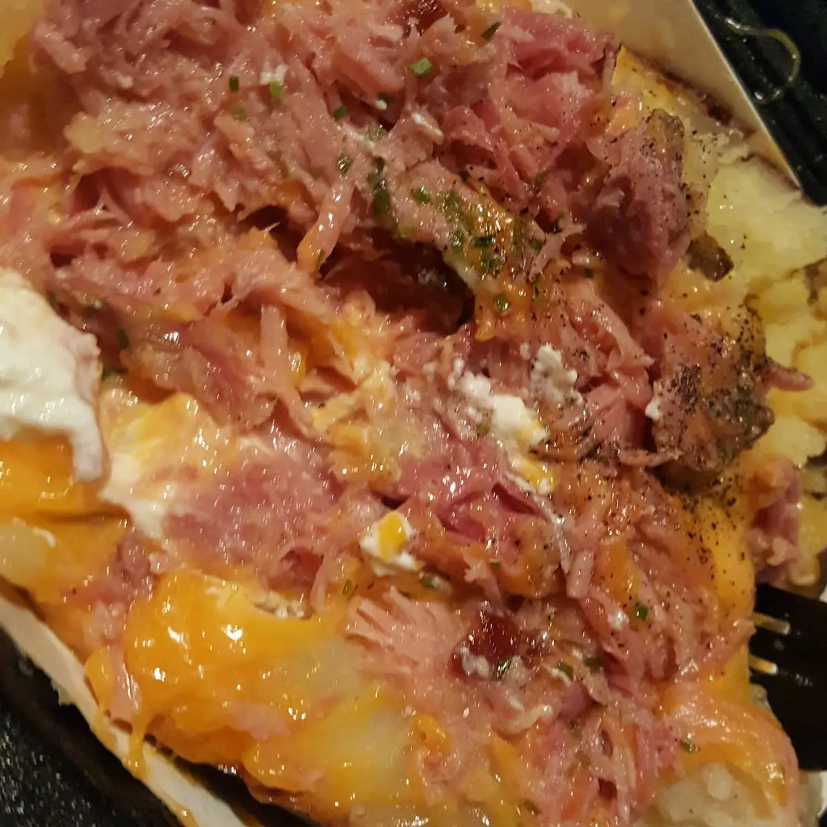 Ham Loaded Baked Potato
