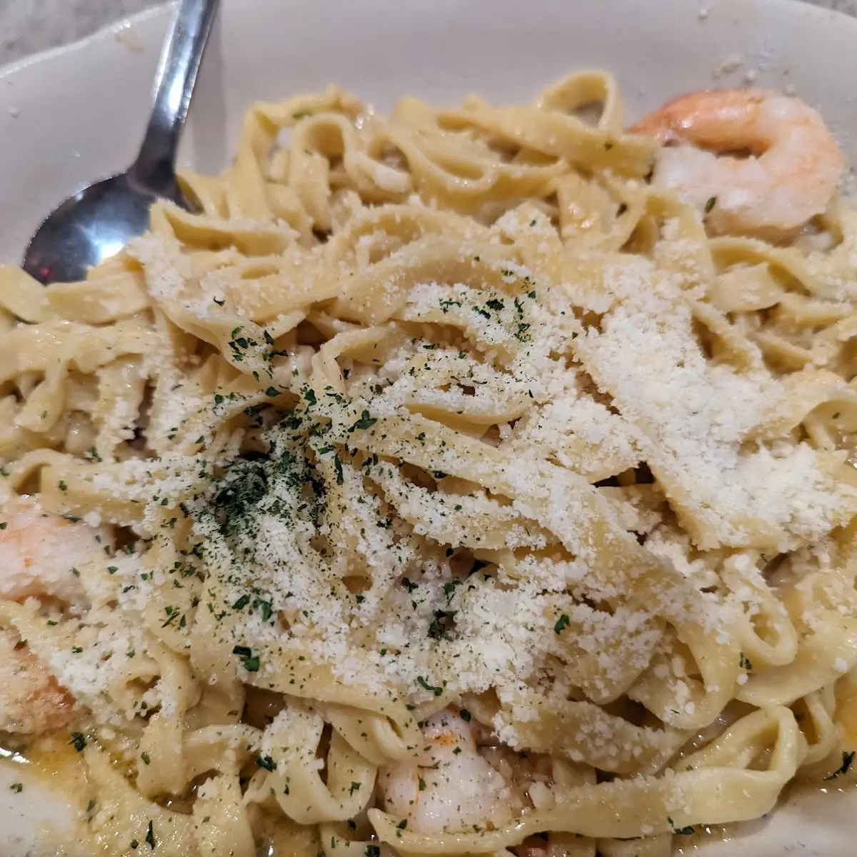 Fettuccine Alfredo with Shrimp