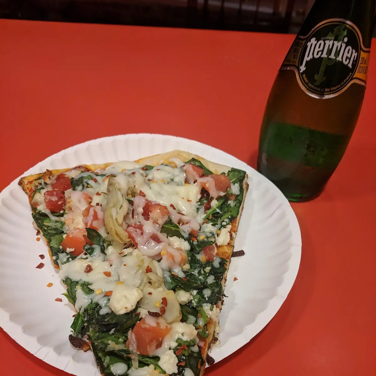 Spinach and Feta Pizza Slice