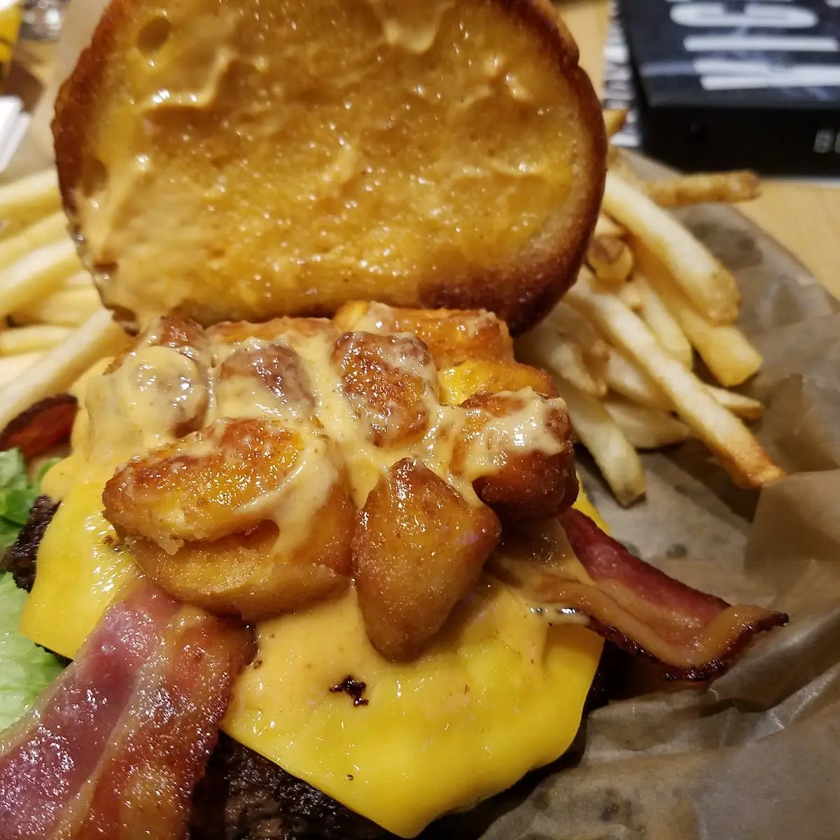 Cheese Curd Bacon Burger