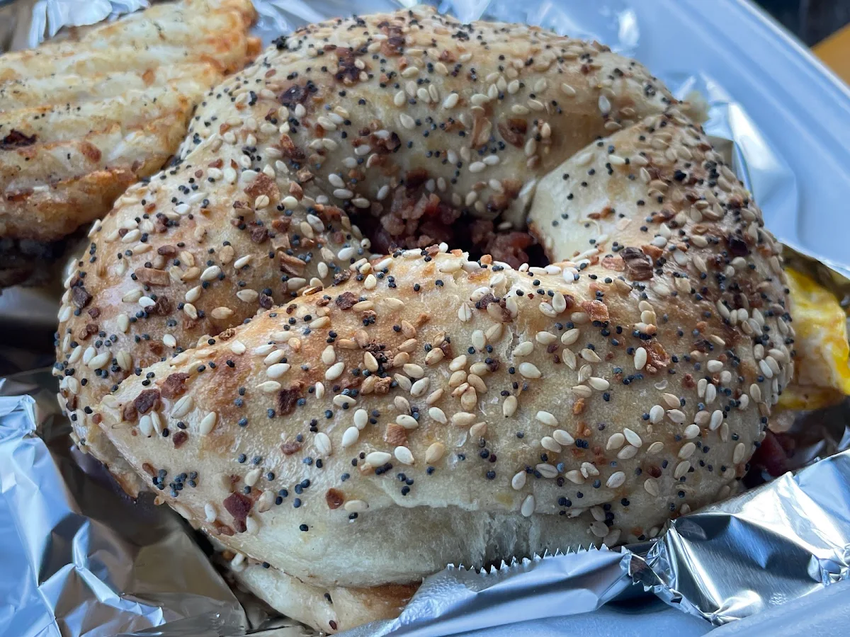 Bacon Egg and Cheese Everything Bagel