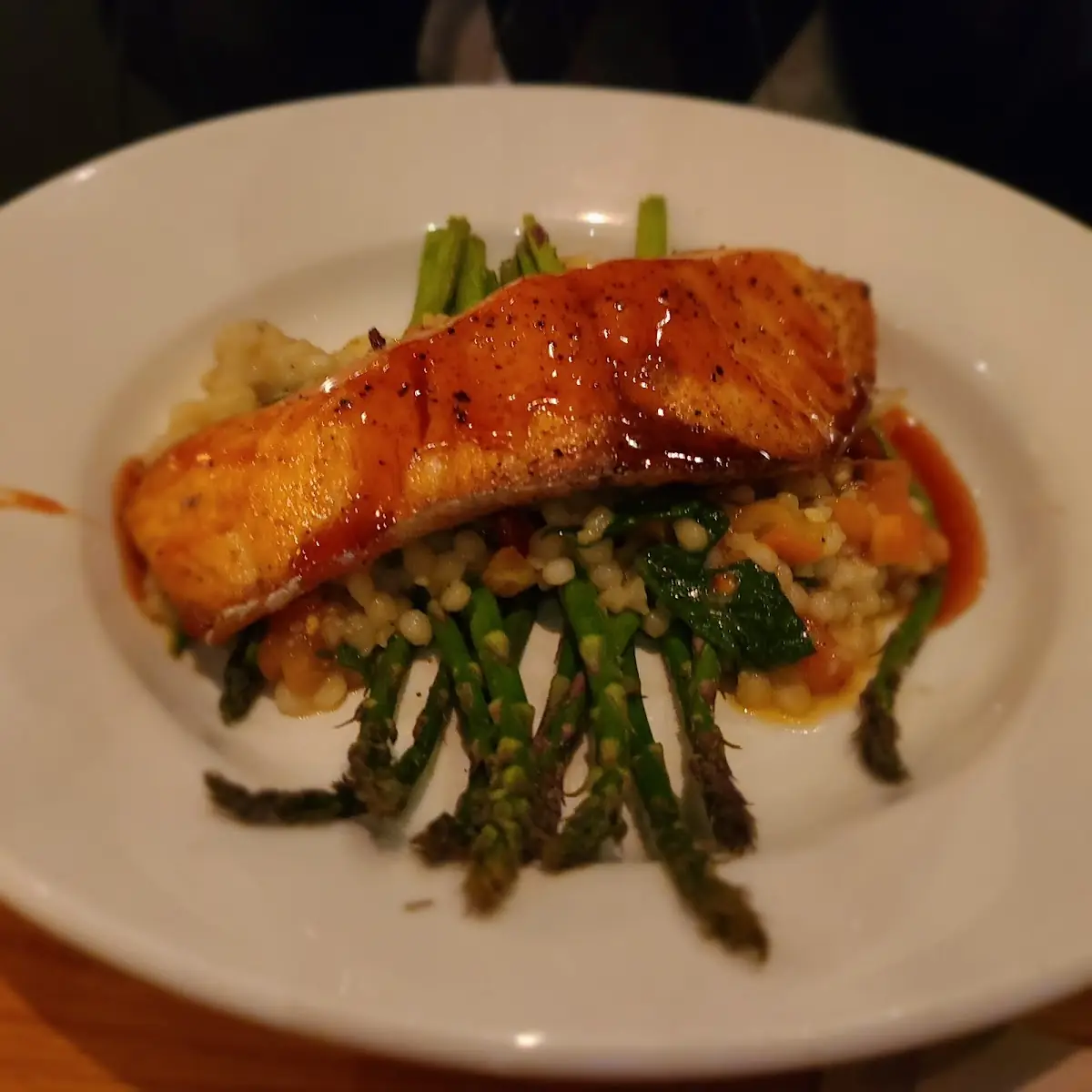 Enlightened Cherry Chipotle Glazed Salmon