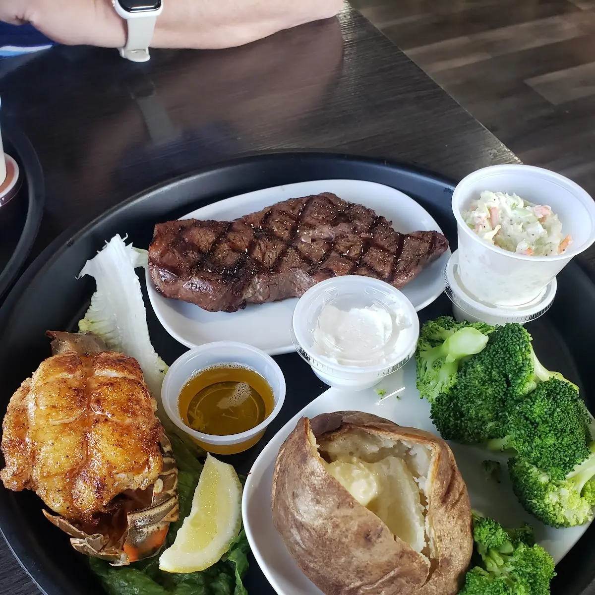 Steak and Grilled Shrimp