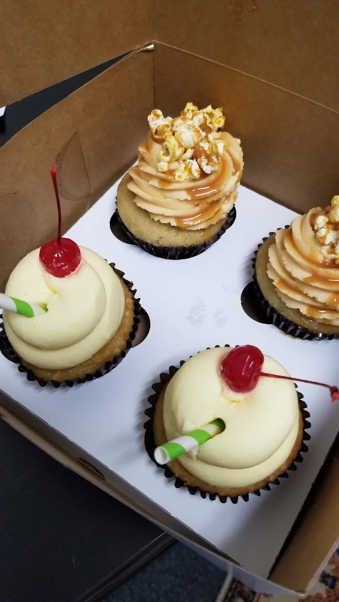 Pina Colada and Caramel Popcorn Cupcakes