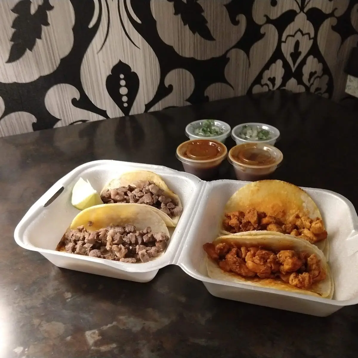 2 Tacos Carne Asada 2 Tacos Pollo