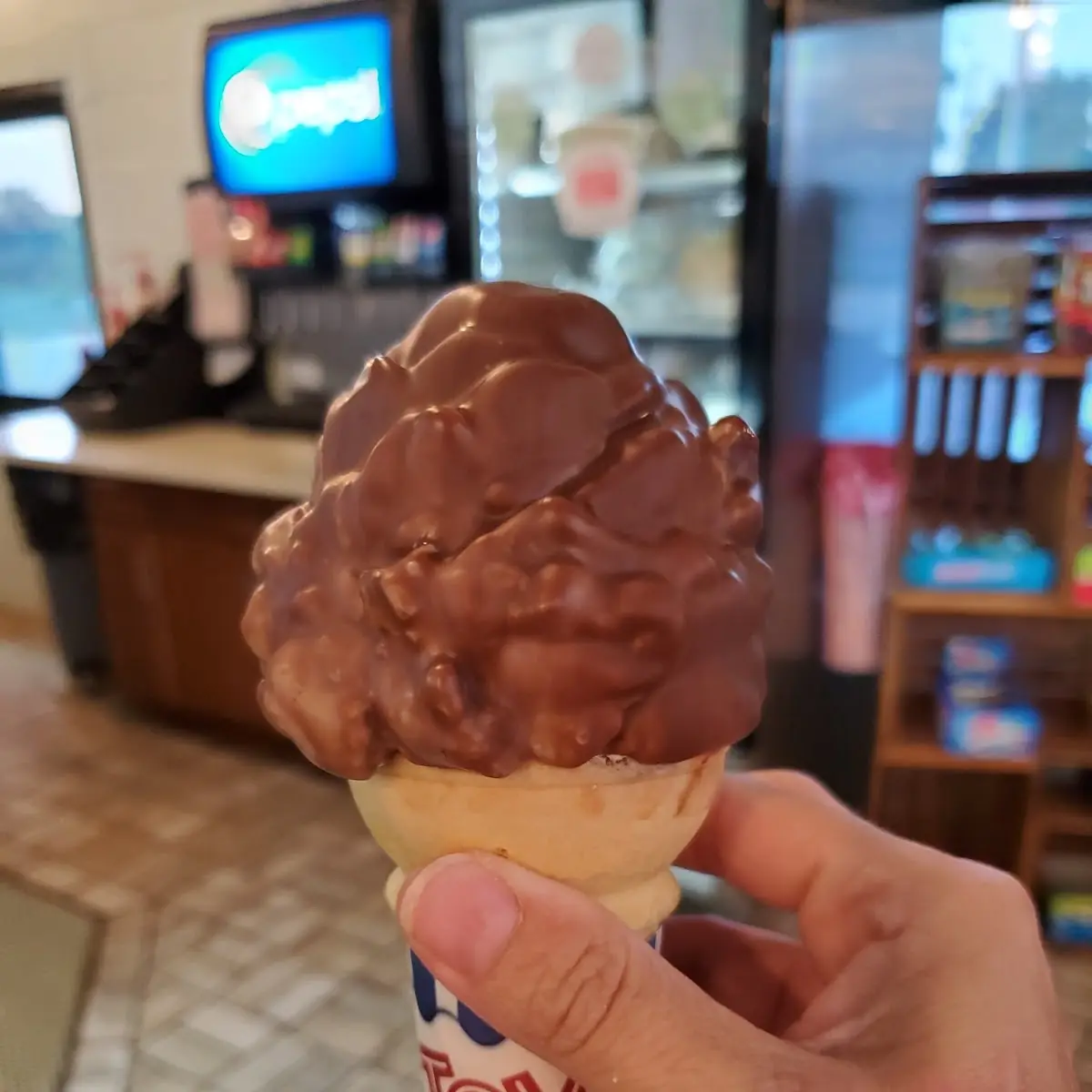 Chocolate Dipped Raspberry Cone