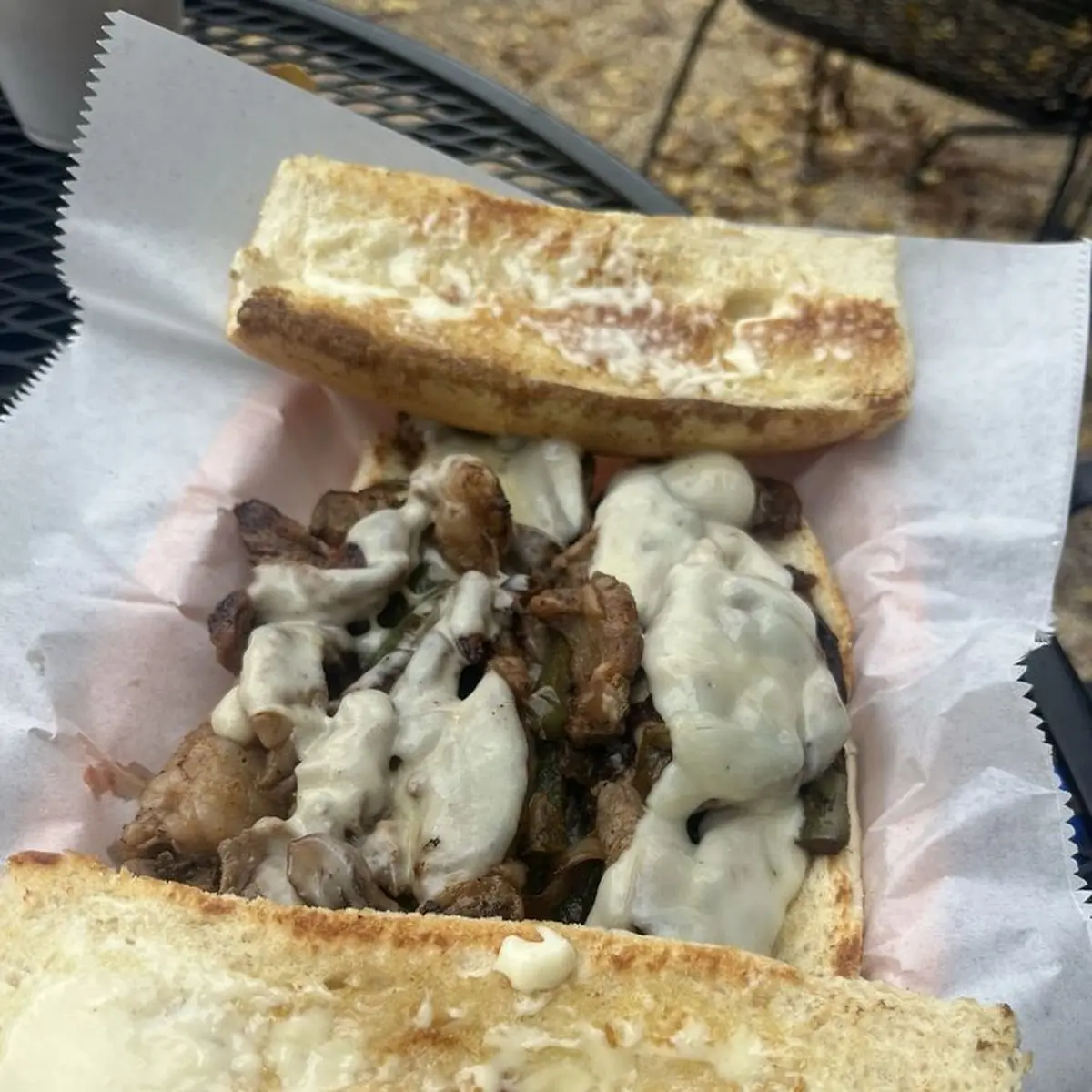 Philly Cheese Steak with Added Blue Cheese