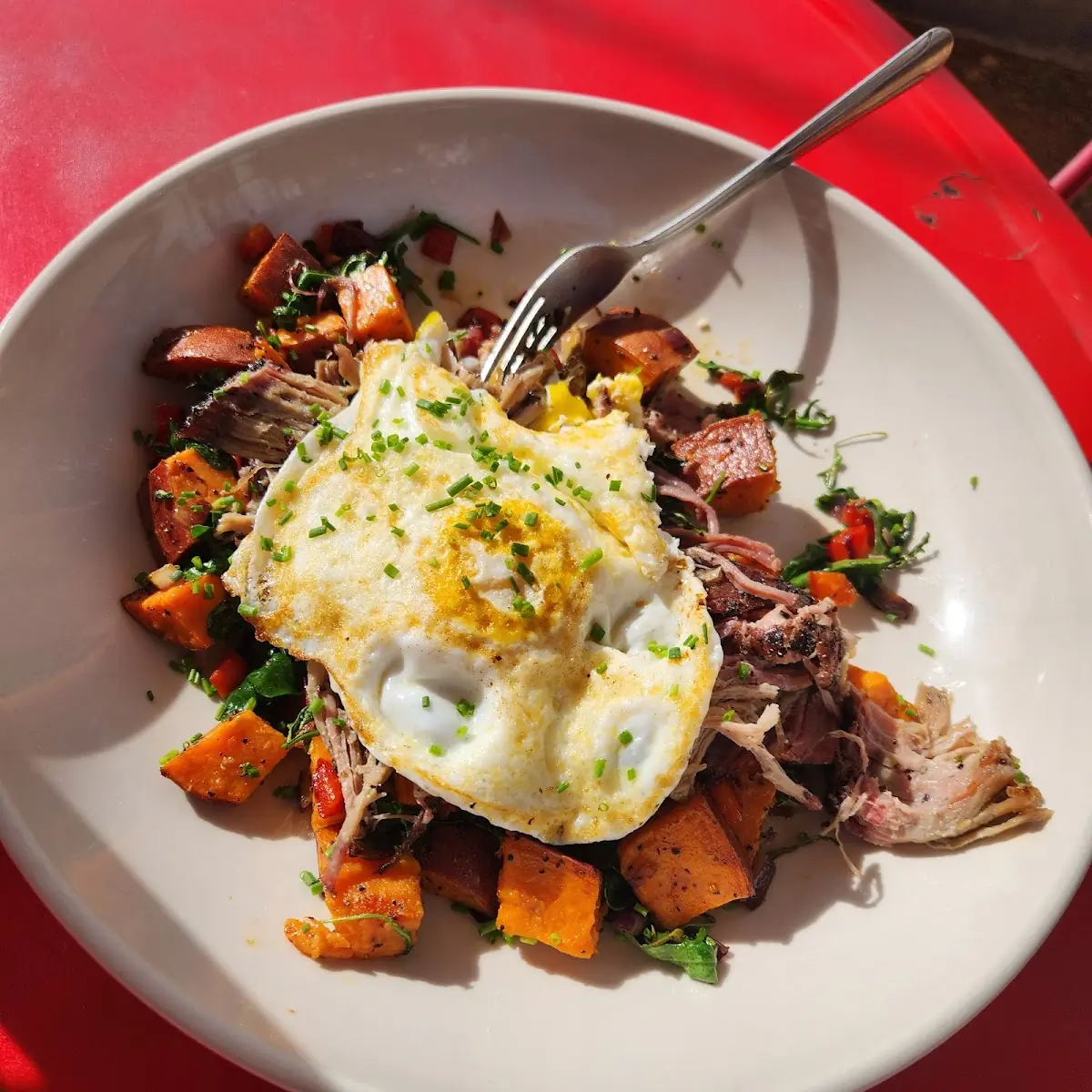 Pulled Pork Sweet Potato Hash