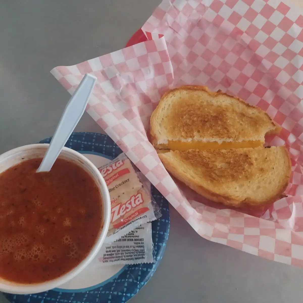 Grilled Cheese Sandwich with Tomato Basil Soups