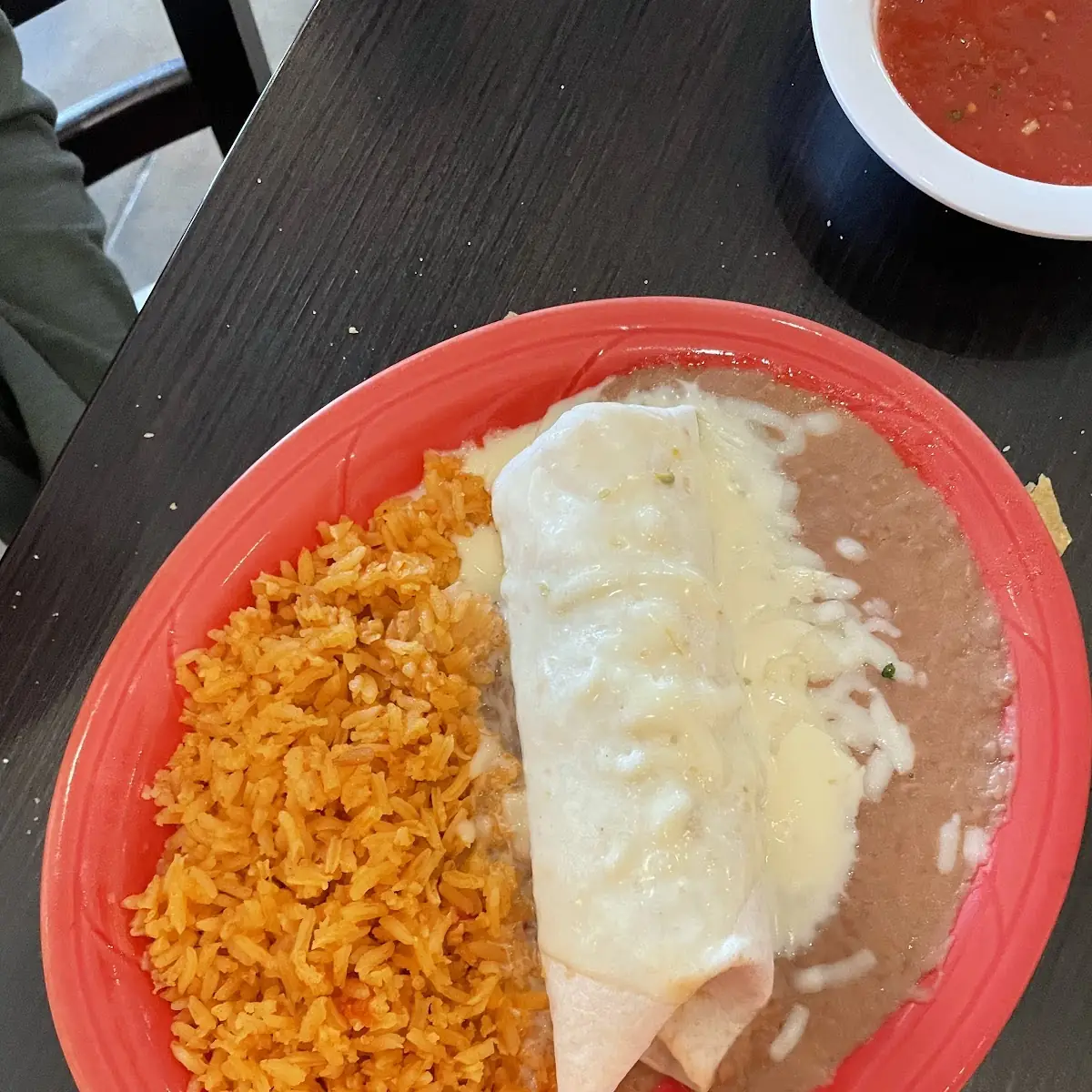 Chicken Burrito with Cheese Dip