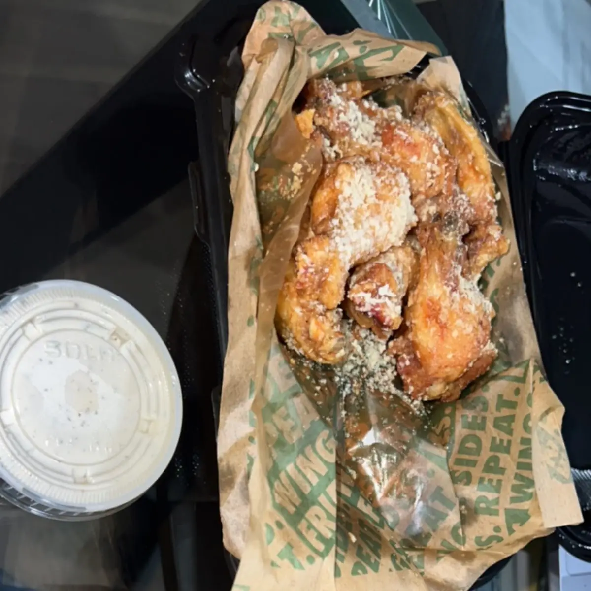 Garlic Parmesan Wings and Fries