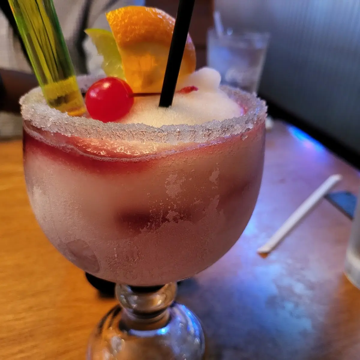 House Margarita and Dinner Rolls