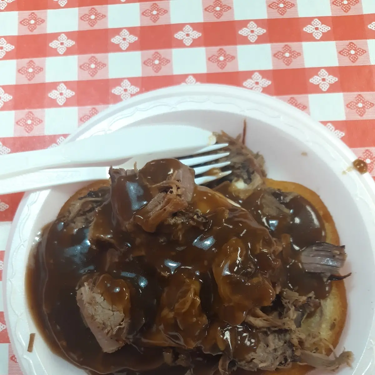 Open Faced Beef Brisket Sandwich