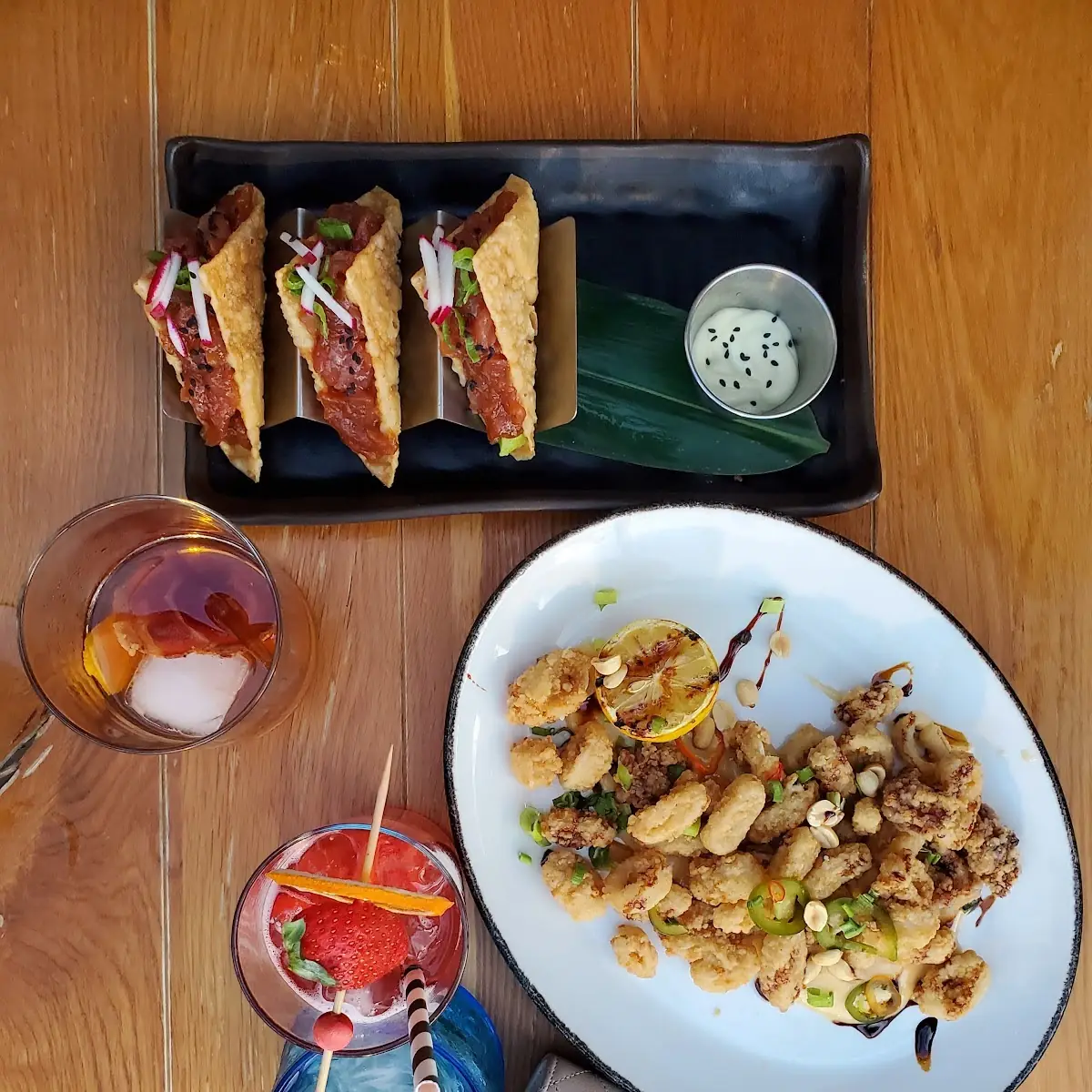 Tuna Poke Tacos Calamari