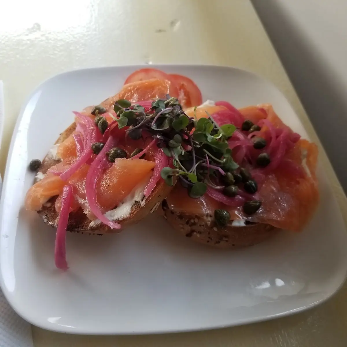 Lox Sandwich with Everything Bagel