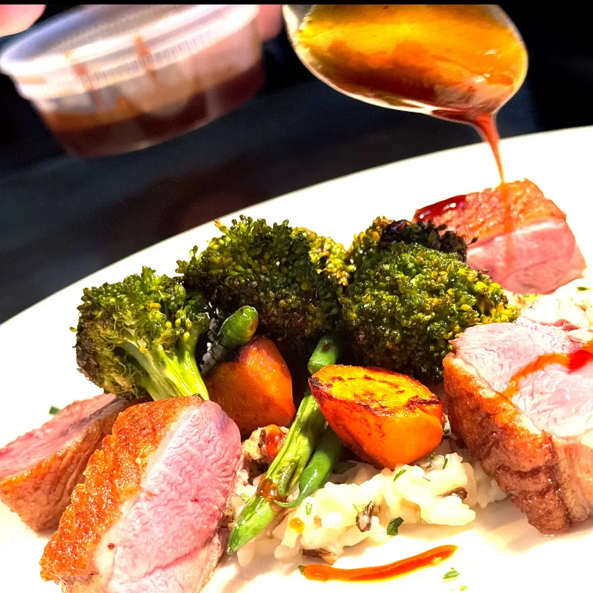 Duck Breast Cider Potato Greens Reds