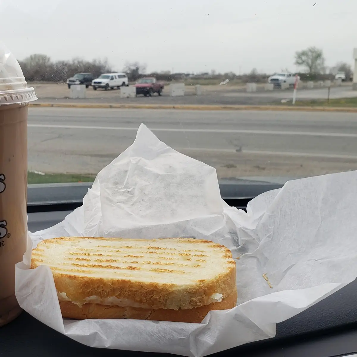 Iced Mocha and Grilled Cheese on Sourdough
