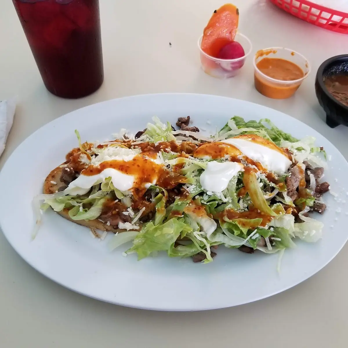 Huarache with Carne Asada