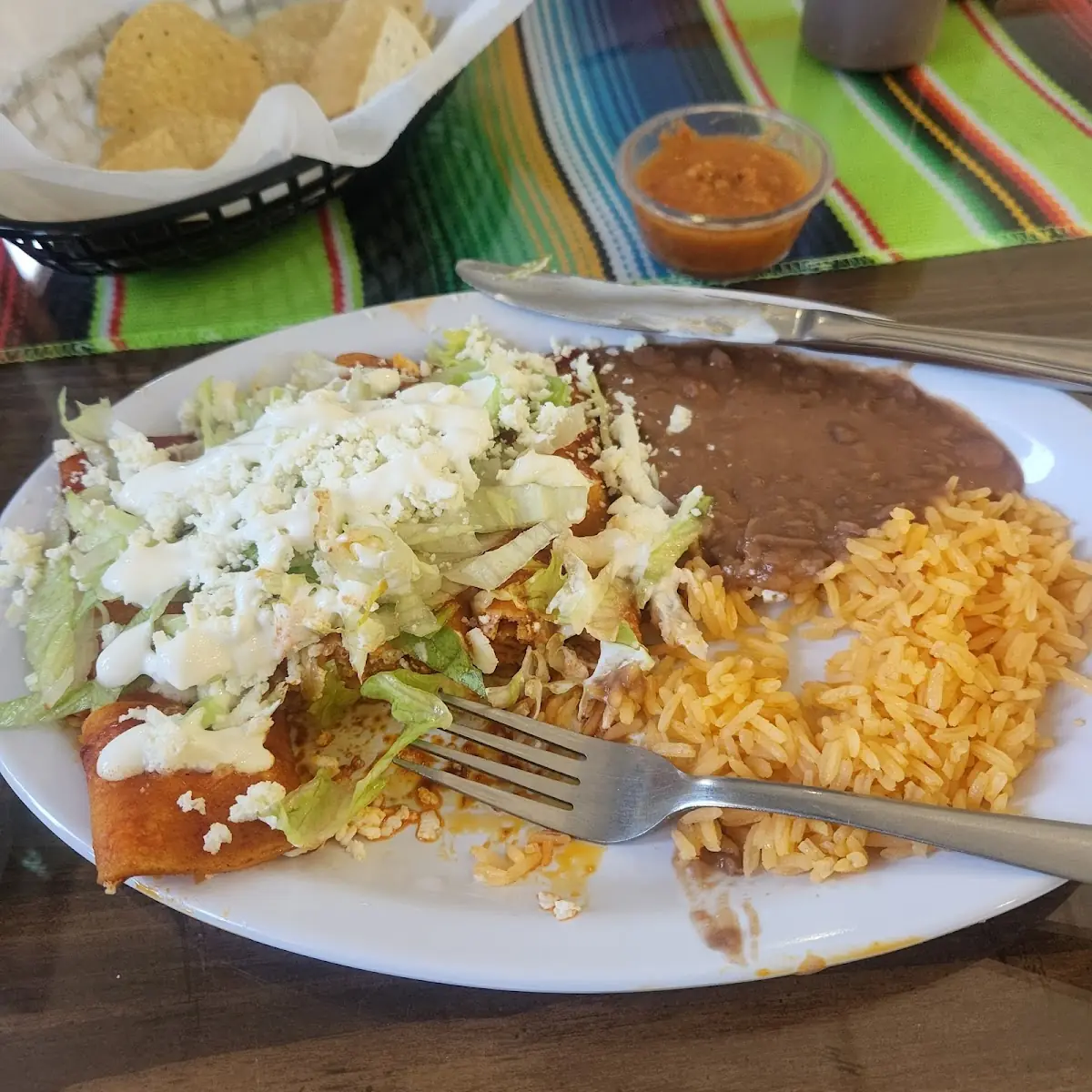 Enchiladas with Red Sauce