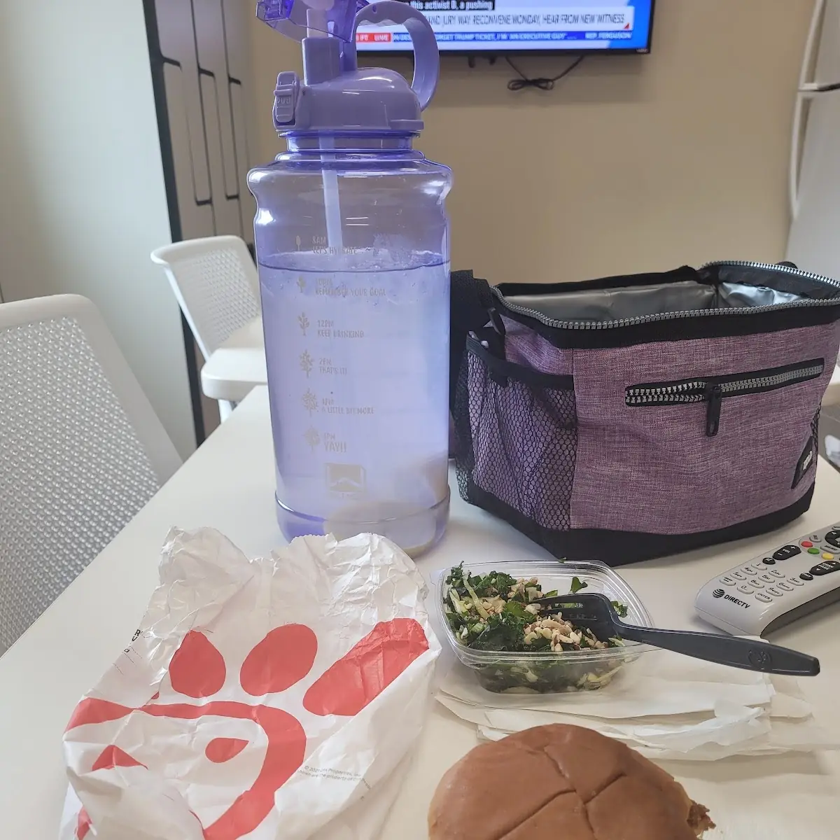 Chicken Sandwich and Kale Salad