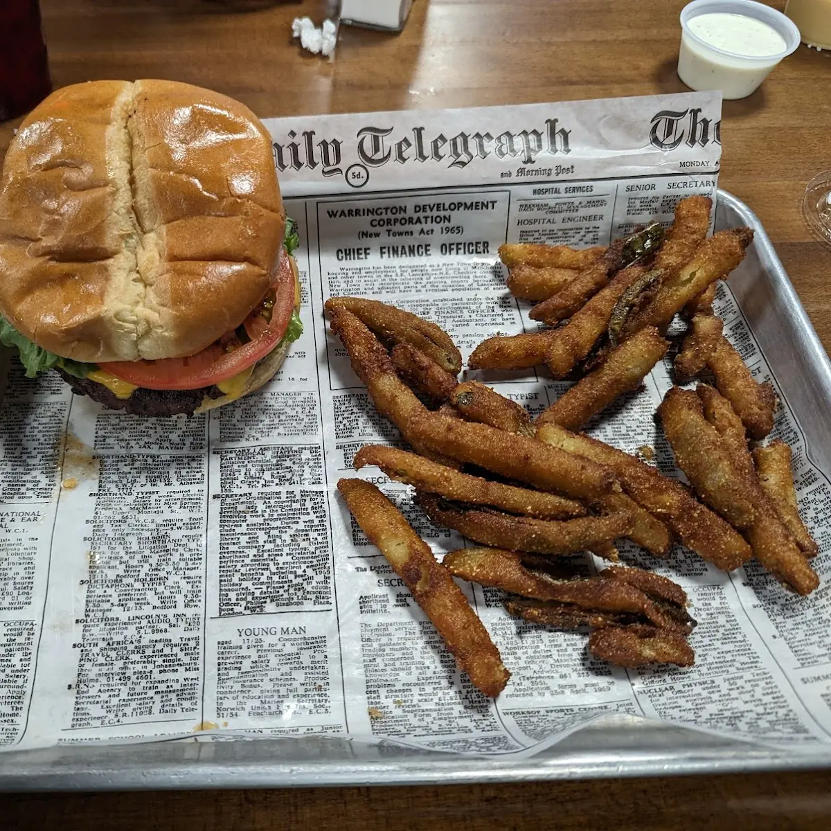 Cheeseburger and Pickle Fries