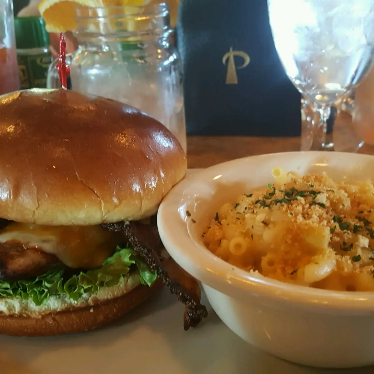 Chicken Sandwich and Mac N Cheese