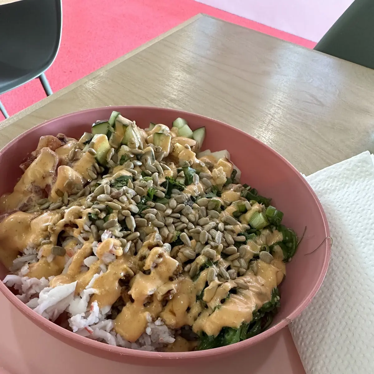 Crab Avocado Cucumber Poke Bowl