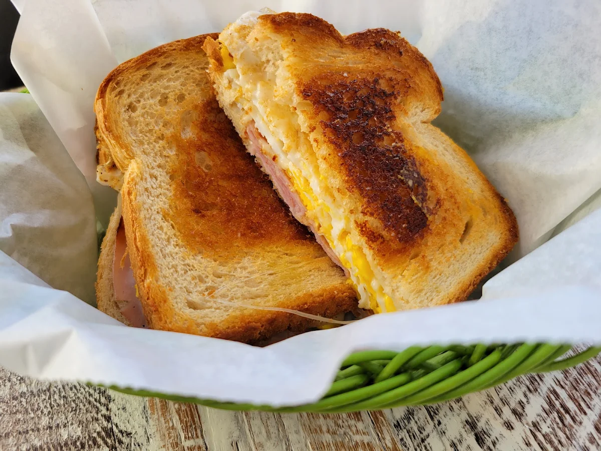Egg Ham and Cheese Breakfast Sandwich