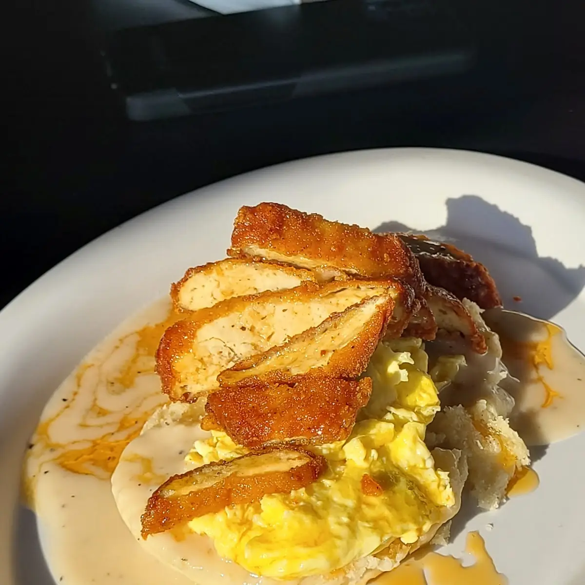Biscuits and Gravy Chicken Hot Honey