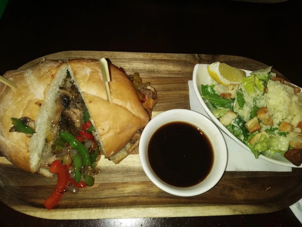 Brisket Sandwich with Ceasar Salad
