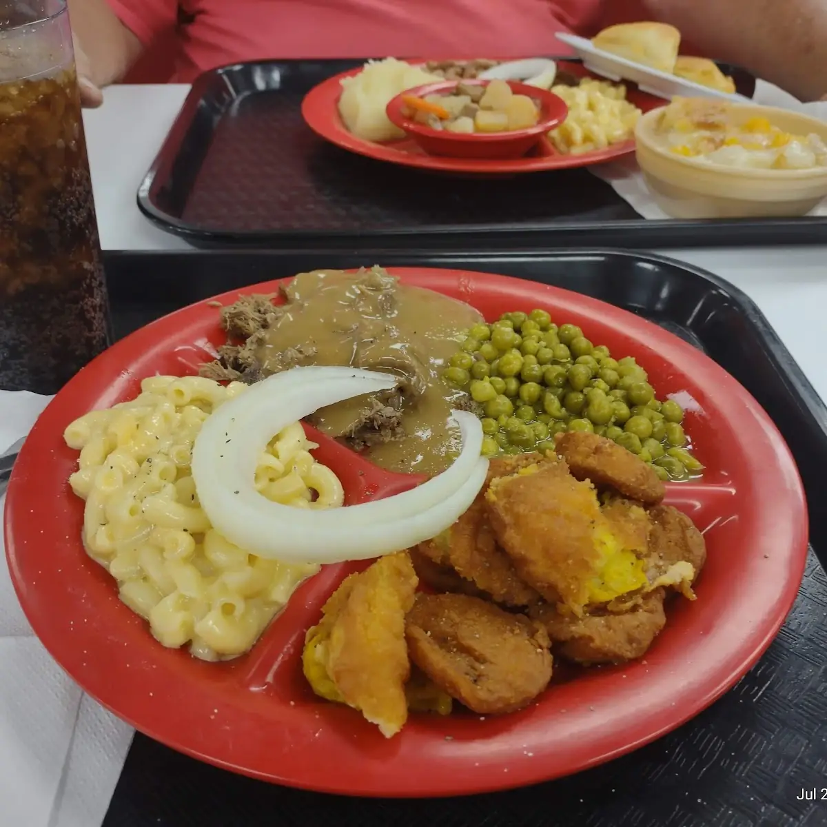 Pot Roast with Squash Mac N Cheese and Peas