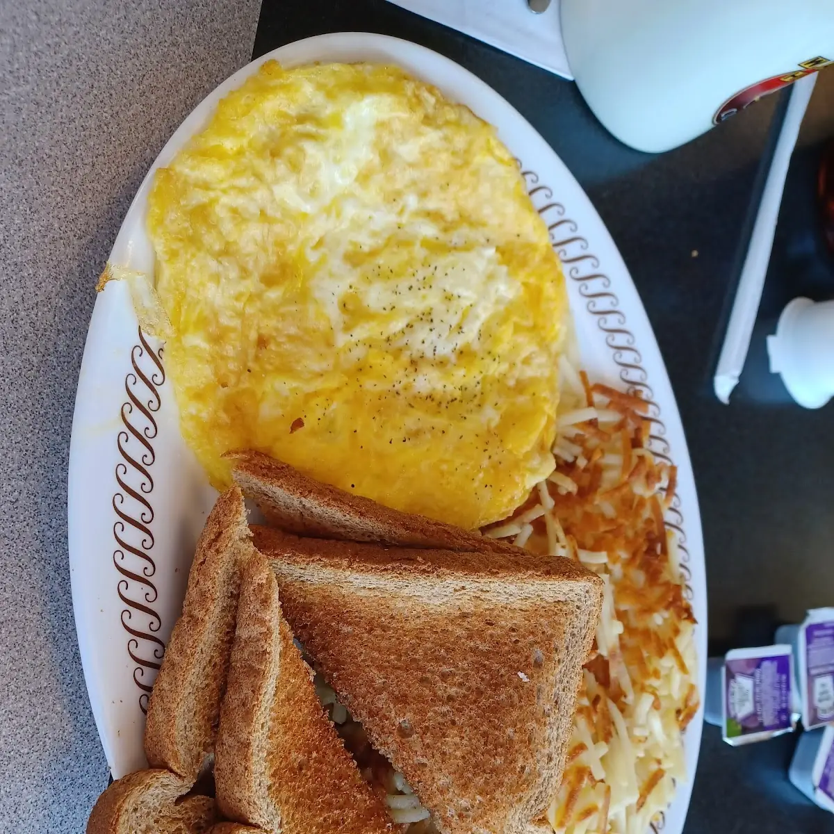 Hash Browns Egg and Toast